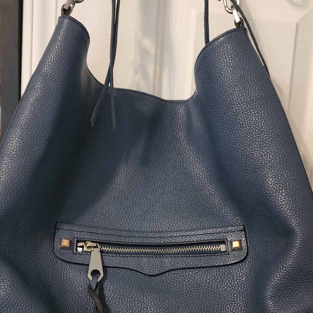 Rebecca Minkoff Slim Regan Hobo Bag in Twilight Blue Leather EUC